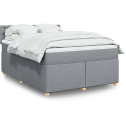 Vidaxl - Sommier À Lattes De Lit Avec Matelas Gris Clair 140x190cm Tissu