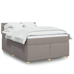 Vidaxl - Sommier À Lattes De Lit Avec Matelas Taupe 140x190 Cm Tissu