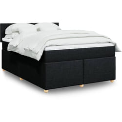 Vidaxl - Sommier À Lattes De Lit Avec Matelas Noir 140x200 Cm Tissu