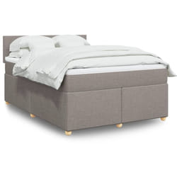 Vidaxl - Sommier À Lattes De Lit Avec Matelas Taupe 160x200 Cm Tissu