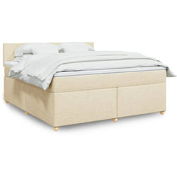 Vidaxl - Sommier À Lattes De Lit Avec Matelas Crème 180x200 Cm Tissu