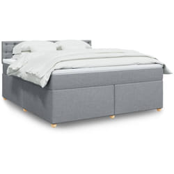 Vidaxl - Sommier À Lattes De Lit Avec Matelas Gris Clair 180x200cm Tissu
