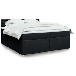 Vidaxl - Sommier À Lattes De Lit Avec Matelas Noir 180x200 Cm Tissu