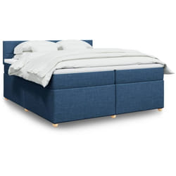 Vidaxl - Sommier À Lattes De Lit Avec Matelas Bleu 200x200 Cm Tissu