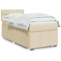Vidaxl - Sommier À Lattes De Lit Avec Matelas Crème 80x200 Cm Tissu