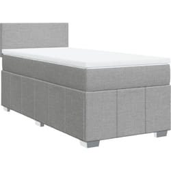 Sommier à lattes de lit avec matelas Gris clair 90x200 cm Tissu Vidaxl