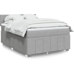 Vidaxl Sommier À Lattes De Lit Avec Matelas Gris Clair 160x200cm Tissu