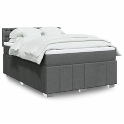Vidaxl - Sommier À Lattes De Lit Avec Matelas Gris Foncé 160x200cm Tissu