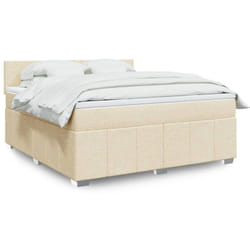 Vidaxl - Sommier À Lattes De Lit Avec Matelas Crème 180x200 Cm Tissu