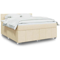Vidaxl Sommier À Lattes De Lit Avec Matelas Crème 180x200 Cm Tissu
