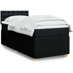 Sommier À Lattes De Lit Et Matelas Noir 80x200 Cm Tissu Vidaxl