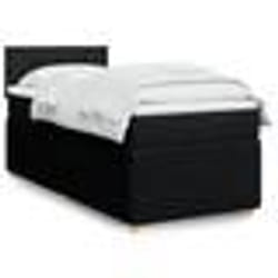 vidaXL Sommier à lattes de lit avec matelas Noir 90x190 cm Tissu - 90 x 190 cm