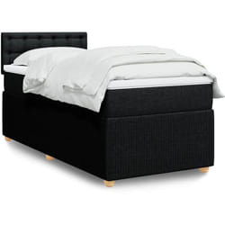 Sommier À Lattes De Lit Avec Matelas Noir 90x190 Cm Tissu Vidaxl