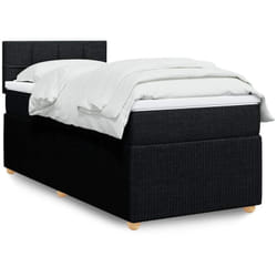 Sommier À Lattes De Lit Avec Matelas Noir 90x200 Cm Tissu Vidaxl
