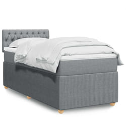 Sommier À Lattes De Lit Avec Matelas Gris Clair 90x200 Cm Tissu Vidaxl