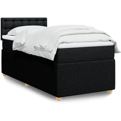 Sommier À Lattes De Lit Avec Matelas Noir 90x200 Cm Tissu Vidaxl