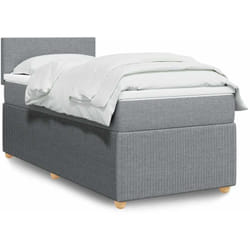 Sommier À Lattes De Lit Avec Matelas Gris Clair 100x200cm Tissu Vidaxl