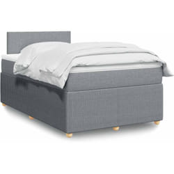 Vidaxl - Sommier À Lattes De Lit Et Matelas Gris Clair 120x190 Cm Tissu