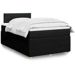 Vidaxl - Sommier À Lattes De Lit Avec Matelas Noir 120x190 Cm Tissu