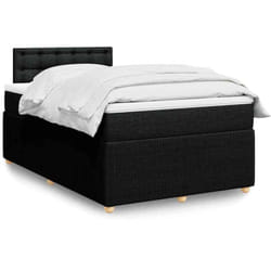 Vidaxl Sommier À Lattes De Lit Avec Matelas Noir 120x190 Cm Tissu