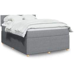 Vidaxl - Sommier À Lattes De Lit Avec Matelas Gris Clair 140x190cm Tissu