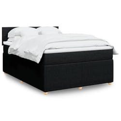 vidaXL Sommier à lattes de lit avec matelas Noir 140x190 cm Tissu 3287453