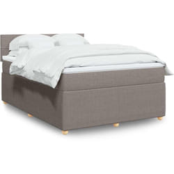 Sommier À Lattes De Lit Avec Matelas Taupe 140x190 Cm Tissu Vidaxl