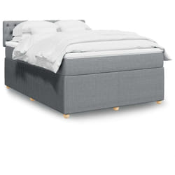 Vidaxl - Sommier À Lattes De Lit Avec Matelas Gris Clair 140x190cm Tissu