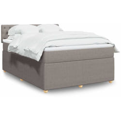 Vidaxl - Sommier À Lattes De Lit Avec Matelas Taupe 140x190 Cm Tissu