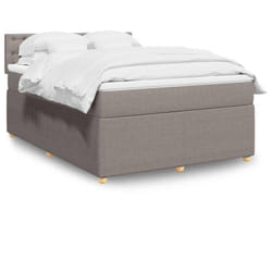 Vidaxl - Sommier À Lattes De Lit Avec Matelas Taupe 140x190 Cm Tissu