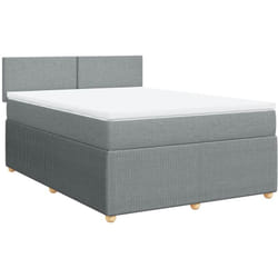 Vidaxl - Sommier À Lattes De Lit Avec Matelas Gris Clair 160x200cm Tissu