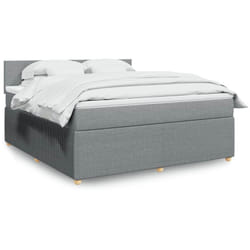 Vidaxl - Sommier À Lattes De Lit Avec Matelas Gris Clair 180x200cm Tissu