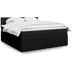 Vidaxl - Sommier À Lattes De Lit Avec Matelas Noir 180x200 Cm Tissu