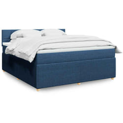 Vidaxl - Sommier À Lattes De Lit Avec Matelas Bleu 180x200 Cm Tissu