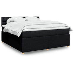 Vidaxl Sommier À Lattes De Lit Avec Matelas Noir 180x200 Cm Tissu