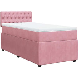 Sommier À Lattes De Lit Avec Matelas Rose 90x190 Cm Velours Vidaxl