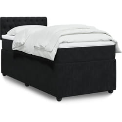 Vidaxl - Sommier À Lattes De Lit Avec Matelas Noir 90x200 Cm Velours