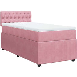 Vidaxl - Sommier À Lattes De Lit Avec Matelas Rose 90x200 Cm Velours