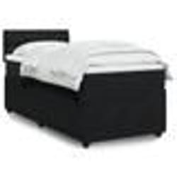 vidaXL Sommier à lattes de lit avec matelas Noir 100x200 cm Velours - 100 x 200 cm