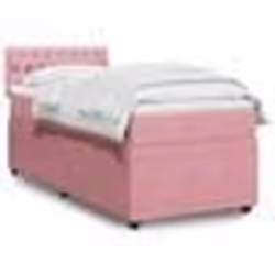 vidaXL Sommier à lattes de lit avec matelas Rose 100x200 cm Velours - 100 x 200 cm