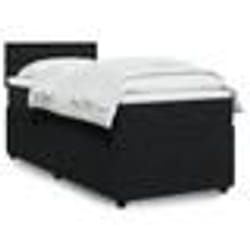 vidaXL Sommier à lattes de lit avec matelas Noir 100x200 cm Velours - 100 x 200 cm