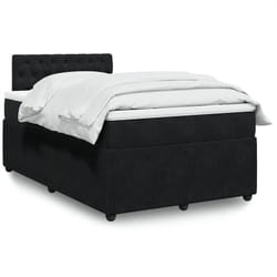 Vidaxl - Sommier À Lattes De Lit Avec Matelas Noir 120x190 Cm Velours