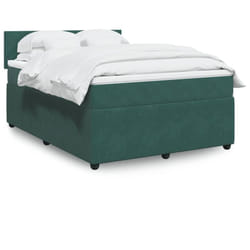 Vidaxl - Sommier À Lattes De Lit Et Matelas Vert Foncé 140x190cm Velours