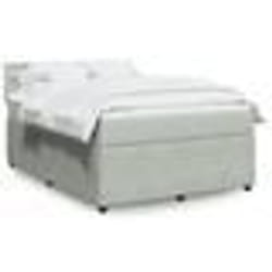 vidaXL Sommier à lattes de lit et matelas Gris clair 160x200cm Velours - 160 x 200 cm
