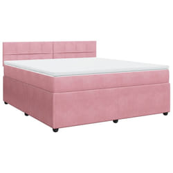 Vidaxl - Sommier À Lattes De Lit Avec Matelas Rose 180x200 Cm Velours