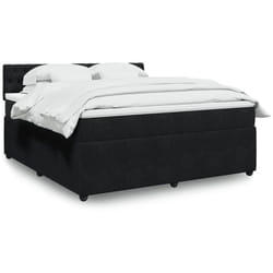 Vidaxl - Sommier À Lattes De Lit Avec Matelas Noir 180x200 Cm Velours