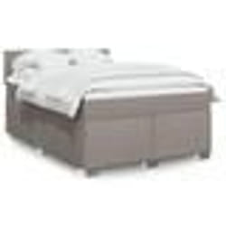 vidaXL Sommier à lattes de lit avec matelas Taupe 140x190 cm Tissu - 140 x 190 cm