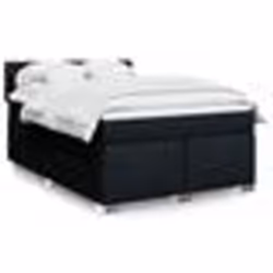 vidaXL Sommier à lattes de lit avec matelas Noir 140x190 cm Tissu - 140 x 190 cm