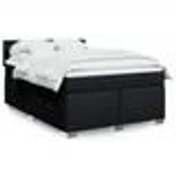 vidaXL Sommier à lattes de lit avec matelas Noir 140x190 cm Tissu - 140 x 190 cm