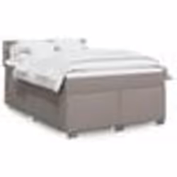 vidaXL Sommier à lattes de lit avec matelas Taupe 140x190 cm Tissu - 140 x 190 cm